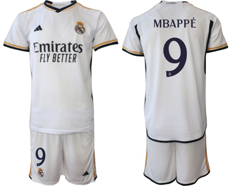 Men 2023-2024 Club Real Madrid home white 9 Soccer Jersey